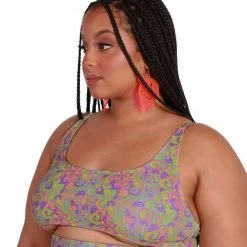 Dippin Daisies Clothing Recycled Fabric Magic Mushroom Underboob Crop Top 19 Dippin Daisies Clothing Recycled Fabric Magic Mushroom Underboob Crop Top