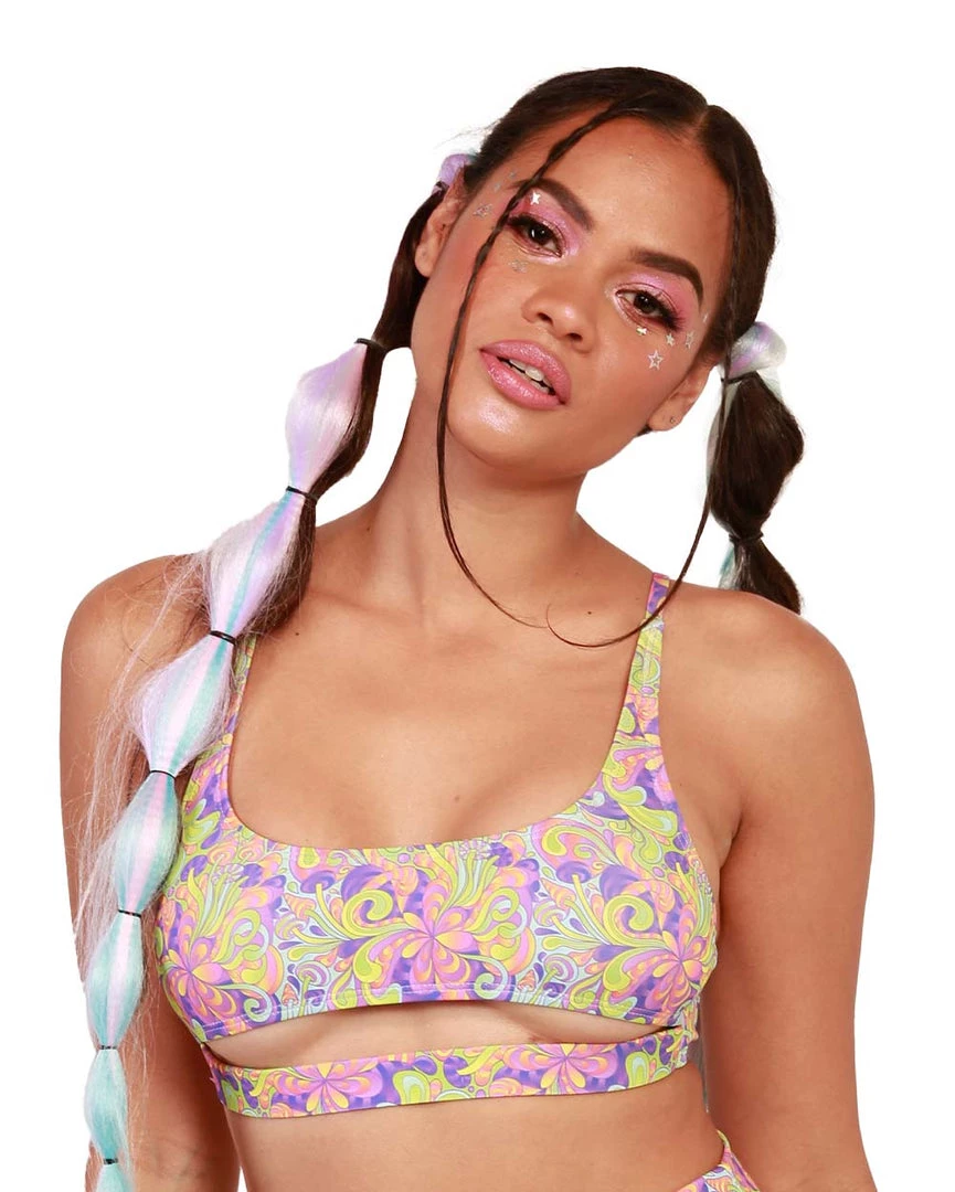 Dippin Daisies Clothing Recycled Fabric Magic Mushroom Underboob Crop Top 3 Dippin Daisies Clothing Recycled Fabric Magic Mushroom Underboob Crop Top