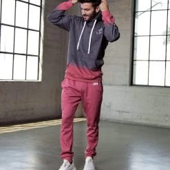 INTO THE AM Red Horizon Tie-Dye Hoodie Men