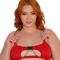 Day G Red As A Cherry Cut Out Speed Clasp Top Clothing