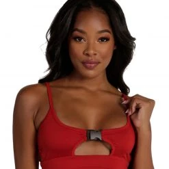 Day G Red As A Cherry Cut Out Speed Clasp Top Clothing
