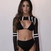 Banjul Clothing Reflective Wave Mesh Ultra Crop Long Sleeve