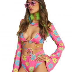 Cherry Mellow, Inc. Clothing Retro Trip Daisy O-Ring Bikini Top