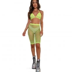 Trinity Tribe Ride'n Flirty Rhinestone Mesh Biker Shorts Set