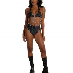 Roma X IHR Holosexual Chain Halter Top Clothing