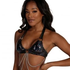 Roma X IHR Holosexual Chain Halter Top Clothing