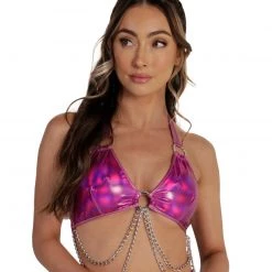 Roma X IHR Holosexual Chain Halter Top Clothing