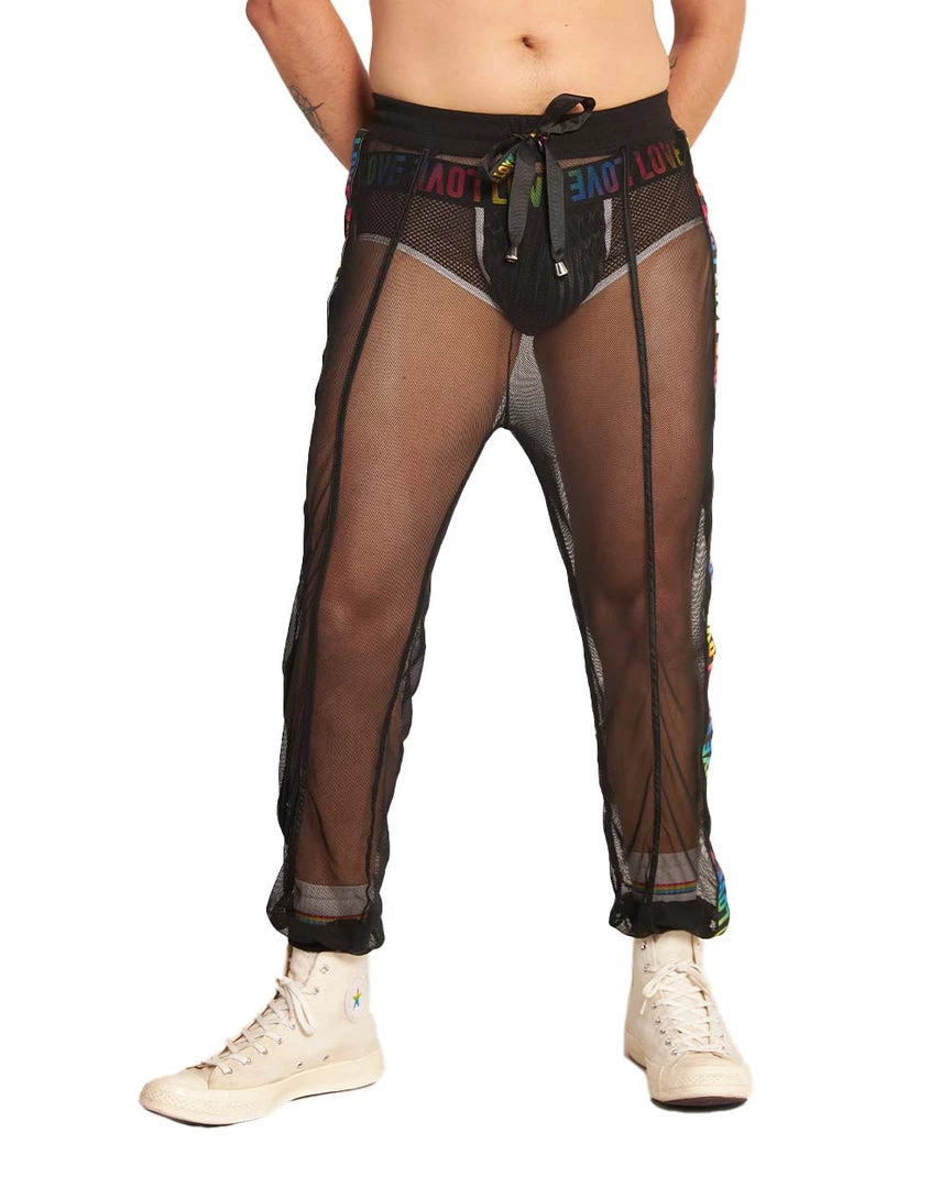 Roma Love Is Love Men's Fishnet Joggers New Arrivals 4 Roma Love Is Love Men's Fishnet Joggers New Arrivals