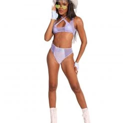 Roma Magic Dust Sequin Mesh Halter Top