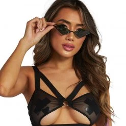 OhYes Rule The World Mesh O-Ring Crop Top