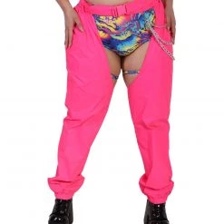 Hot & Delicious Black Bead Servin' Pink Looks Reflective Chained Chaps 20 Hot & Delicious Black Bead Servin' Pink Looks Reflective Chained Chaps