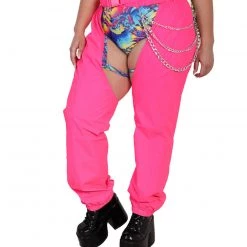 Hot & Delicious Black Bead Servin' Pink Looks Reflective Chained Chaps 21 Hot & Delicious Black Bead Servin' Pink Looks Reflective Chained Chaps