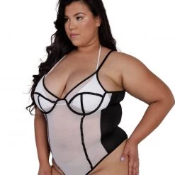MY BOO Bodysuits & One-Pieces Show Ur True Stripes Mesh Bodysuit