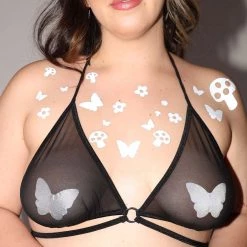 Sasswear X IHR Shroom Party Reflective Pasties And Body Stickers Set Trending Now