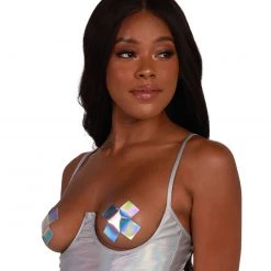 OhYes Silver Drip Holo Corset Top Tops