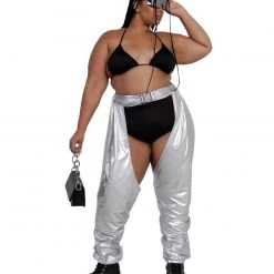 Hot & Delicious Black Bead Stay Glowin' Metallic Chaps Bottoms