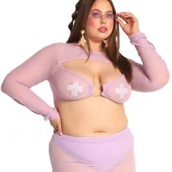 OhYes Clothing Sweet Lilac O-Ring Mesh Long Sleeve Crop Top 17 OhYes Clothing Sweet Lilac O-Ring Mesh Long Sleeve Crop Top