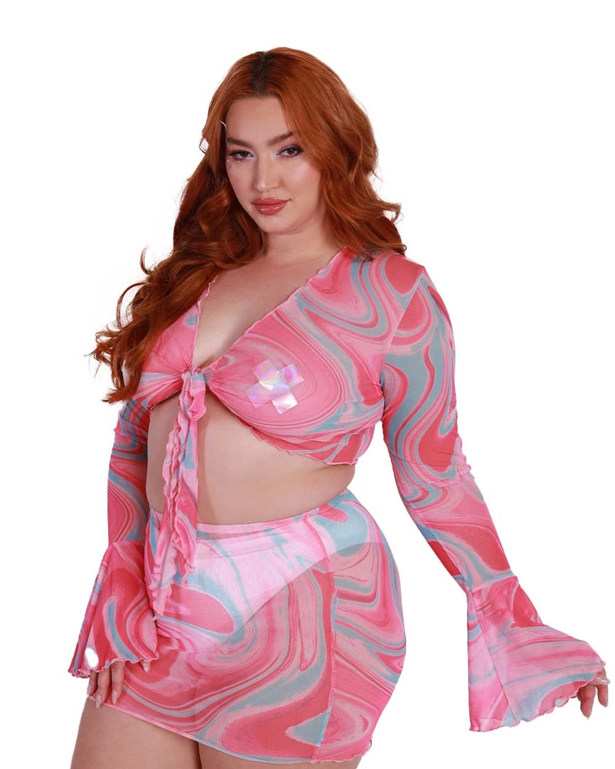 Hot & Delicious Black Bead Trending Now Sweet Swirlz Tie-Front Top 10 Hot & Delicious Black Bead Trending Now Sweet Swirlz Tie-Front Top