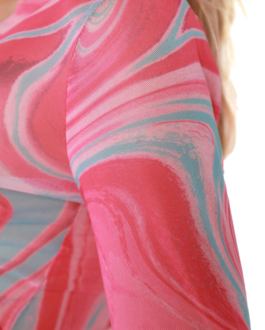 Hot & Delicious Black Bead Trending Now Sweet Swirlz Tie-Front Top 4 Hot & Delicious Black Bead Trending Now Sweet Swirlz Tie-Front Top