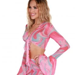 Hot & Delicious Black Bead Trending Now Sweet Swirlz Tie-Front Top 15 Hot & Delicious Black Bead Trending Now Sweet Swirlz Tie-Front Top