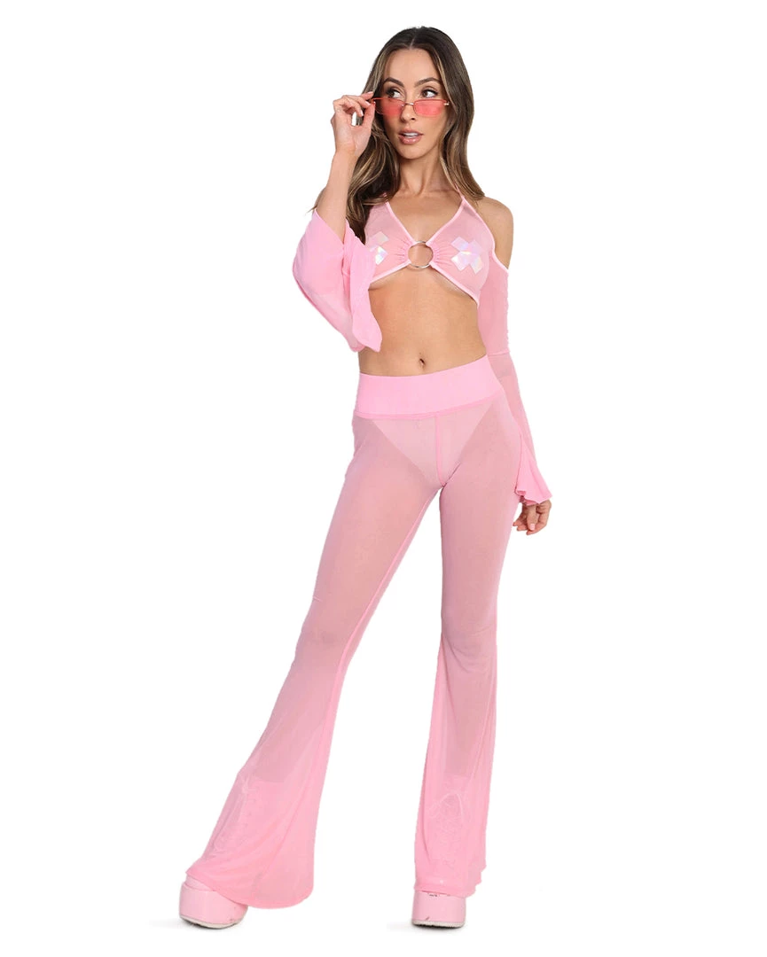 OhYes Sweet Thing High Waist Mesh Bell Bottoms 16 OhYes Sweet Thing High Waist Mesh Bell Bottoms