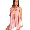 Blue Pacific Fashion Take Flight Baby Pink Tassle Pashmina
