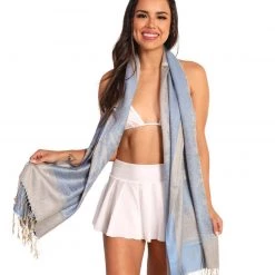 Blue Pacific Fashion Take Flight Baby Blue Tassle Pashmina Trending Now