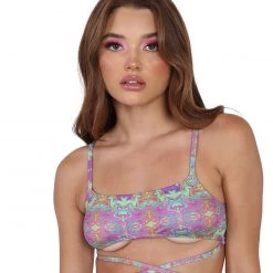 Dippin Daisies Take A Trip Wrap Around Crop Top Tops