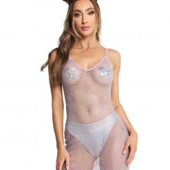 Hot & Delicious Black Bead Clothing The Real Deal Rhinestone Fishnet Dress