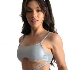 Dippin Daisies Time 2 Get Litty Reflective Wrap Around Crop Top Tops