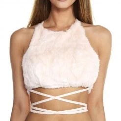 OhYes Fur Wrap Around Halter Top