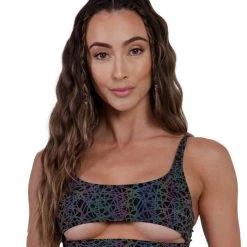 Dippin Daisies Trippy Drip Reflective Underboob Top