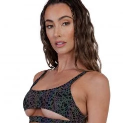 Dippin Daisies Trippy Drip Reflective Underboob Top