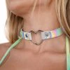 Accessories House Ur Love Silver Holo Heart Choker