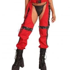 Hot & Delicious Black Bead New Arrivals Vibe Is Lit Cross-Stitched Chaps