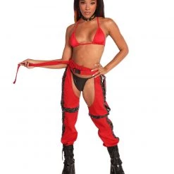 Hot & Delicious Black Bead New Arrivals Vibe Is Lit Cross-Stitched Chaps