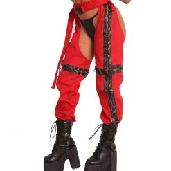 Hot & Delicious Black Bead New Arrivals Vibe Is Lit Cross-Stitched Chaps