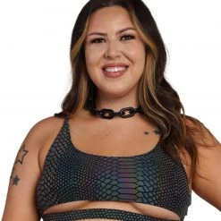 Dippin Daisies Tops Viper Queen Reflective Cutout Top 18 Dippin Daisies Tops Viper Queen Reflective Cutout Top