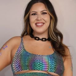 Dippin Daisies Tops Viper Queen Reflective Cutout Top 17 Dippin Daisies Tops Viper Queen Reflective Cutout Top