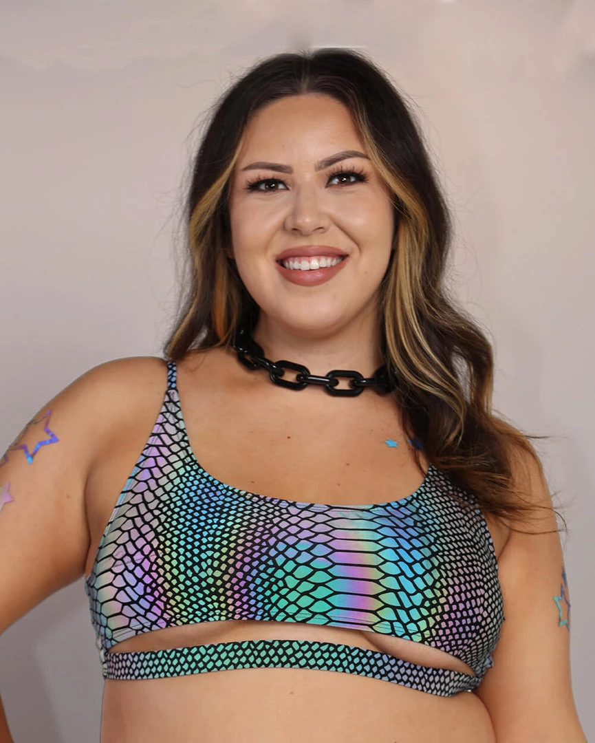 Dippin Daisies Tops Viper Queen Reflective Cutout Top 8 Dippin Daisies Tops Viper Queen Reflective Cutout Top