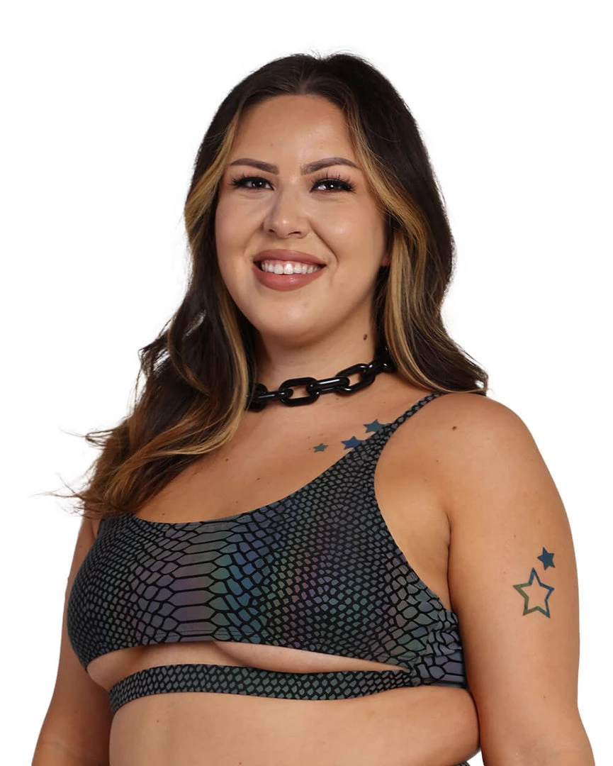 Dippin Daisies Tops Viper Queen Reflective Cutout Top 10 Dippin Daisies Tops Viper Queen Reflective Cutout Top