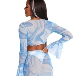 Hot & Delicious Black Bead Clothing Wavy & Glossy Tie Front Top 12 Hot & Delicious Black Bead Clothing Wavy & Glossy Tie Front Top