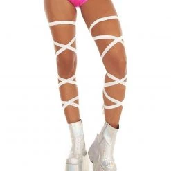 Andrew - Agent Pair Of Non-Slip White Leg Wraps Plus