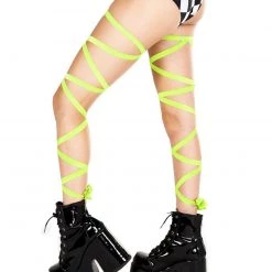 Andrew - Agent Pair Of Non-Slip Neon Yellow Leg Wraps Plus