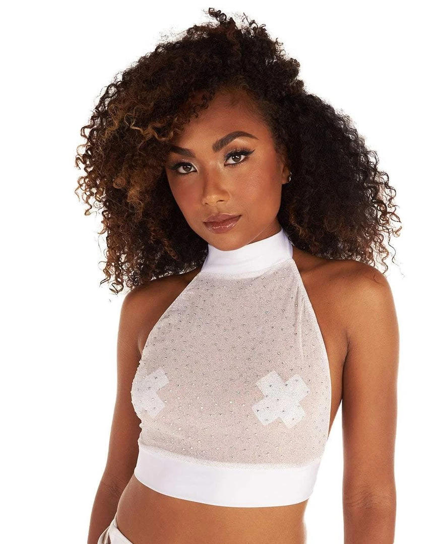 OhYes See Clearly Sparkle Mesh Halter Top Tops 8 OhYes See Clearly Sparkle Mesh Halter Top Tops