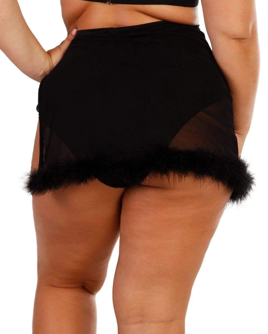OhYes Marabou Side Tie Mini Skirt 10 OhYes Marabou Side Tie Mini Skirt