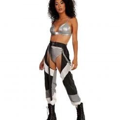 Hot & Delicious Black Bead Down 4 The Ride Reflective Chain Chaps Clothing