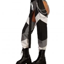 Hot & Delicious Black Bead Down 4 The Ride Reflective Chain Chaps Clothing