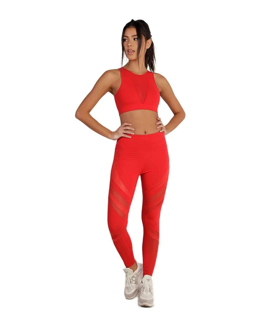 LA Society Bottoms Power Up Mesh Inset Leggings 6 LA Society Bottoms Power Up Mesh Inset Leggings