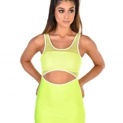 Cherry Mellow, Inc. Dresses & Sets Neon Nights Mesh Cut Out Mini Dress